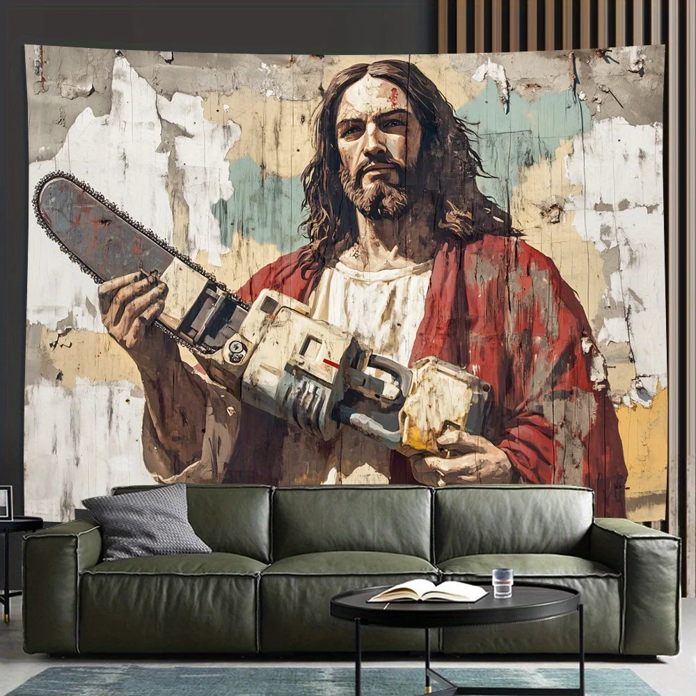 Creative and interesting Jesus Digital printing polyester wall hanging tapestry decorative Living room bedrooms background gift