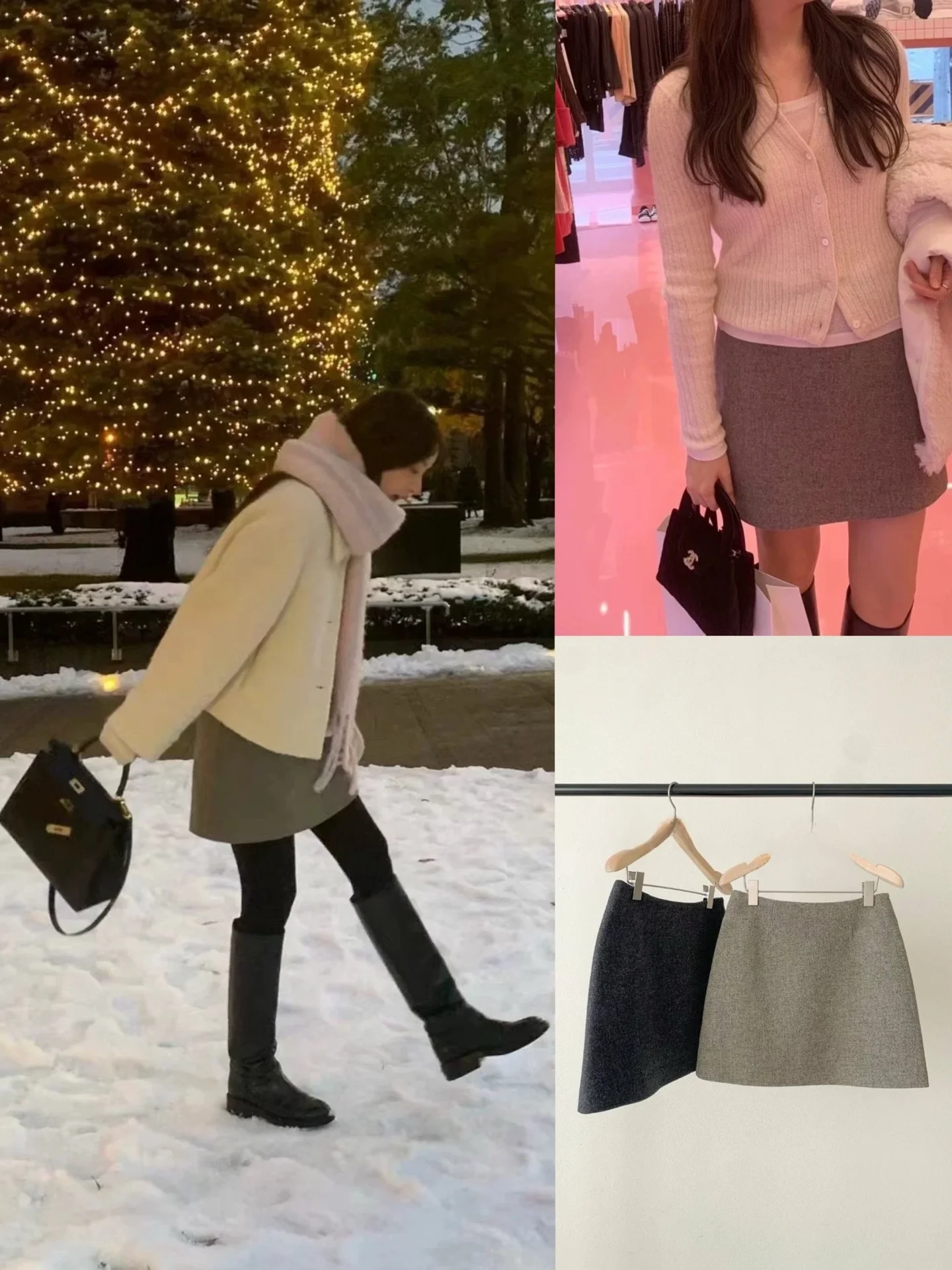 

Miss Candy High Waist A-Line Skirt Korean Style Pure Color Slimming Woolen Skirt for Ladies And Girls Daily Wear