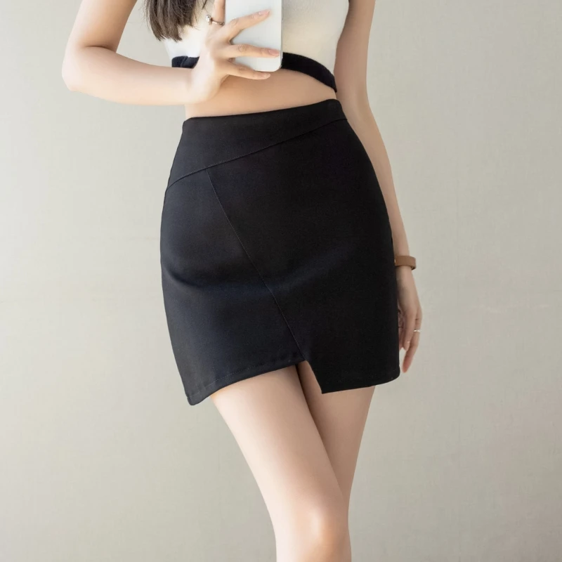 

New Sexy Women Package Hip Skirt 2023 Fashion Irregular High Waist Short Skirts Spring Summer Office Ladies Black Mini Skirt