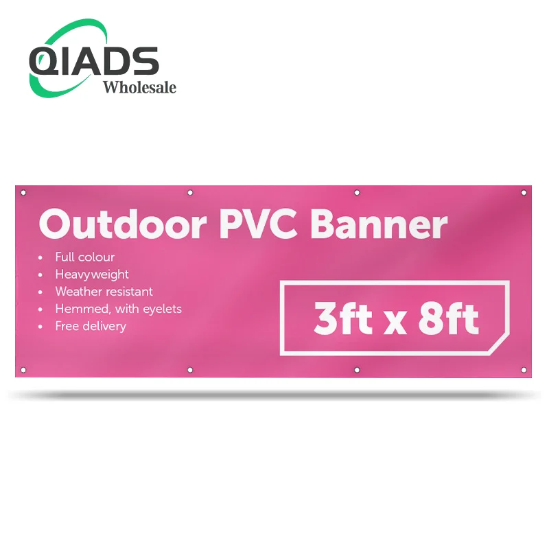 QiAdsOutdoor hanging polyester net banner sports activity advertising banner print fence fabric net banner high quality