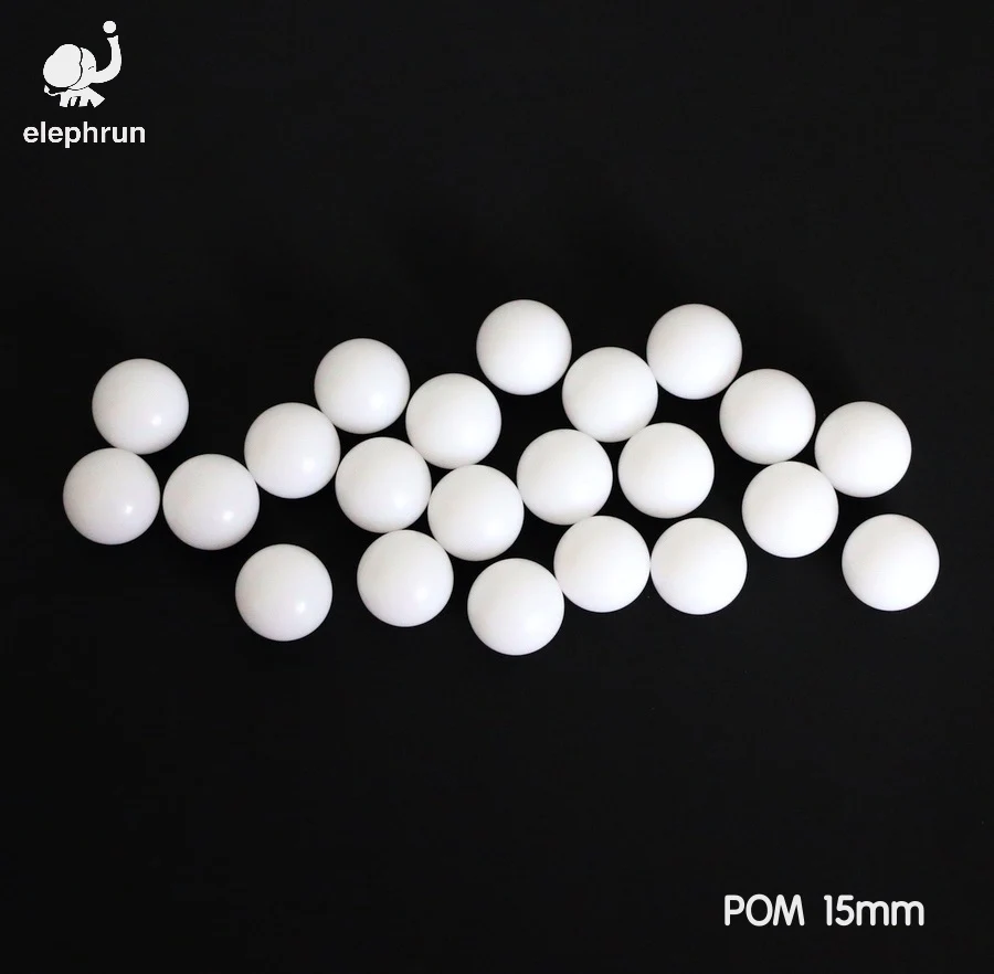 15mm Delrin Polyoxymethylene ( POM ) / Celcon Solid Plastic Balls for Ball Valves and Bearings