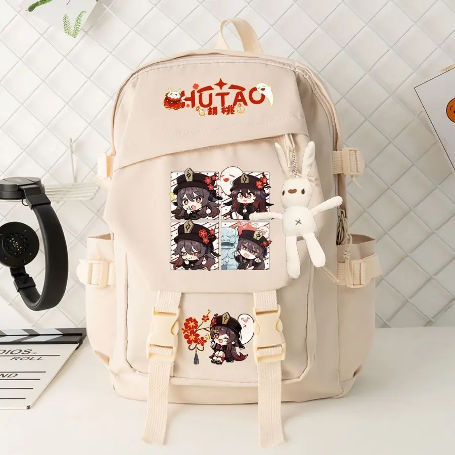 

Hutao Genshin Impact Anime Merchandise For Girls Elementary And Middle School Students Lightweight Cute Cartoon Backpack Anime