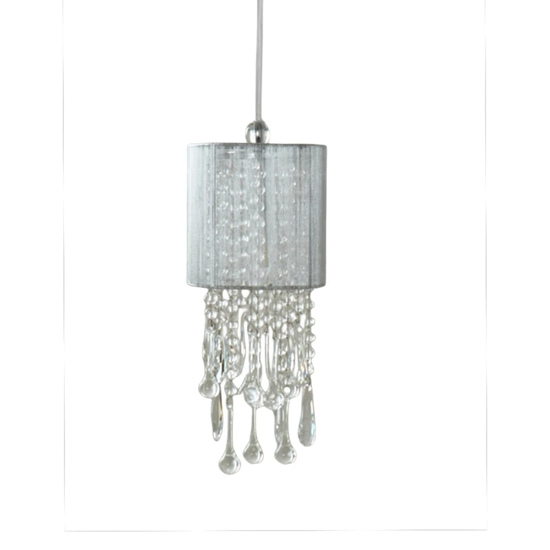 

Light luxury silver soft crystal bead chandelier modern European and American French bay window cloakroom small chandelier