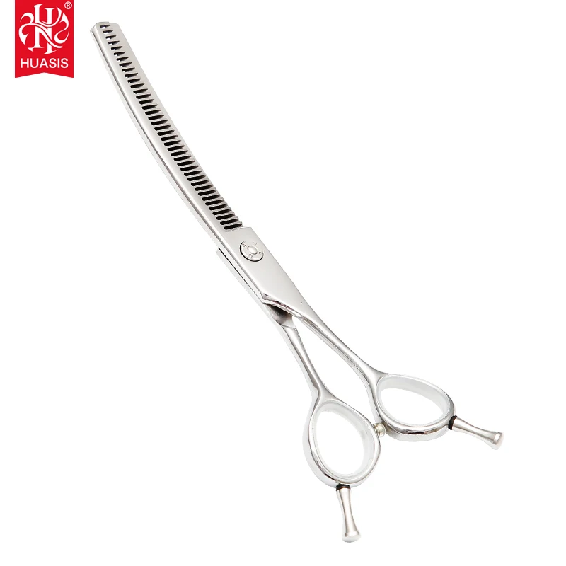 HUASIS AR-VQ03 Curved Thinner 7inch High Quality Bent Texturizing Scissors for Pet Grooming 440C Stainless