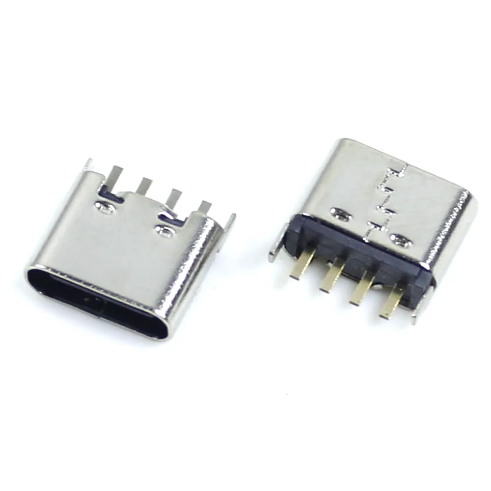 5pcs 2P 4P 6P Type C USB Connector Female Port Jack Tail Plug Socket Electric Terminals 2Pin 4Pin 6Pin DIP For PCB Board Power