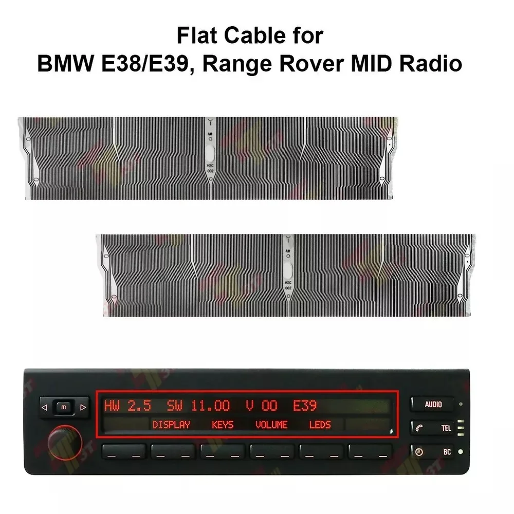 2-pack Flat Cable for BMW E38 E39 X5, Range Rover L322 MID Radio