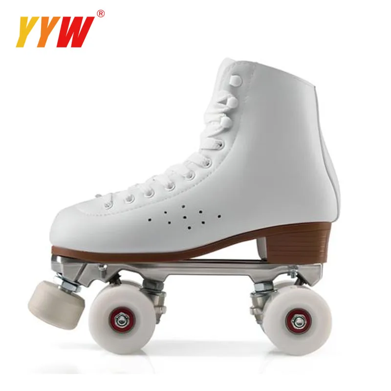 Adult Double Row Roller Skates Four Wheel Pu Wheel Metal Bracket Durable Breathable Comfortable Wheels Shoes Sneakers Rollers