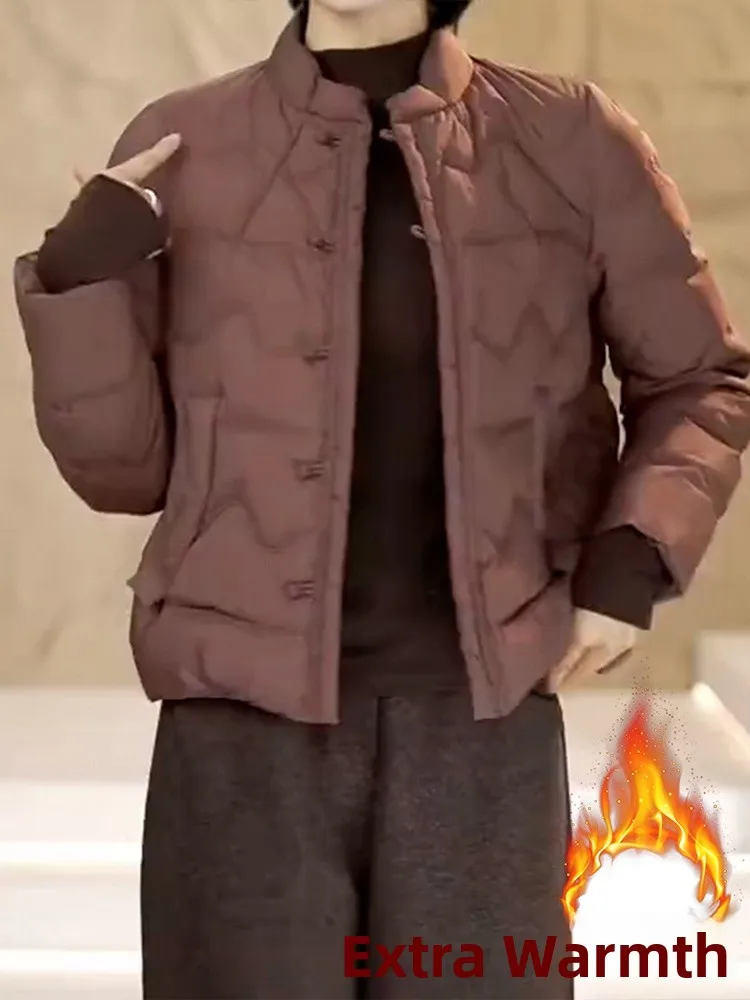 เสื้อแจ็คเก็ตผ้าฝ้ายผู้หญิงสไตล์เกาหลี แบรนด์ Thiened Fce รุ่นใหม่ล่าสุดสำหรับฤดูใบไม้ร่วง ดีไซน์ทันสมัย ปิดด้วยซิป แขนยาว ทรงกลม