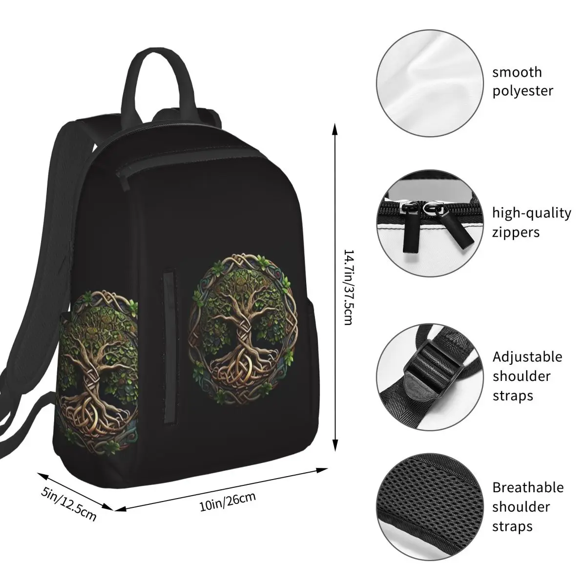 Biblical World Tree Of Life Backpack Student BookBag Boys Girls School Bag Laptop Shoulder Bags Men Women
