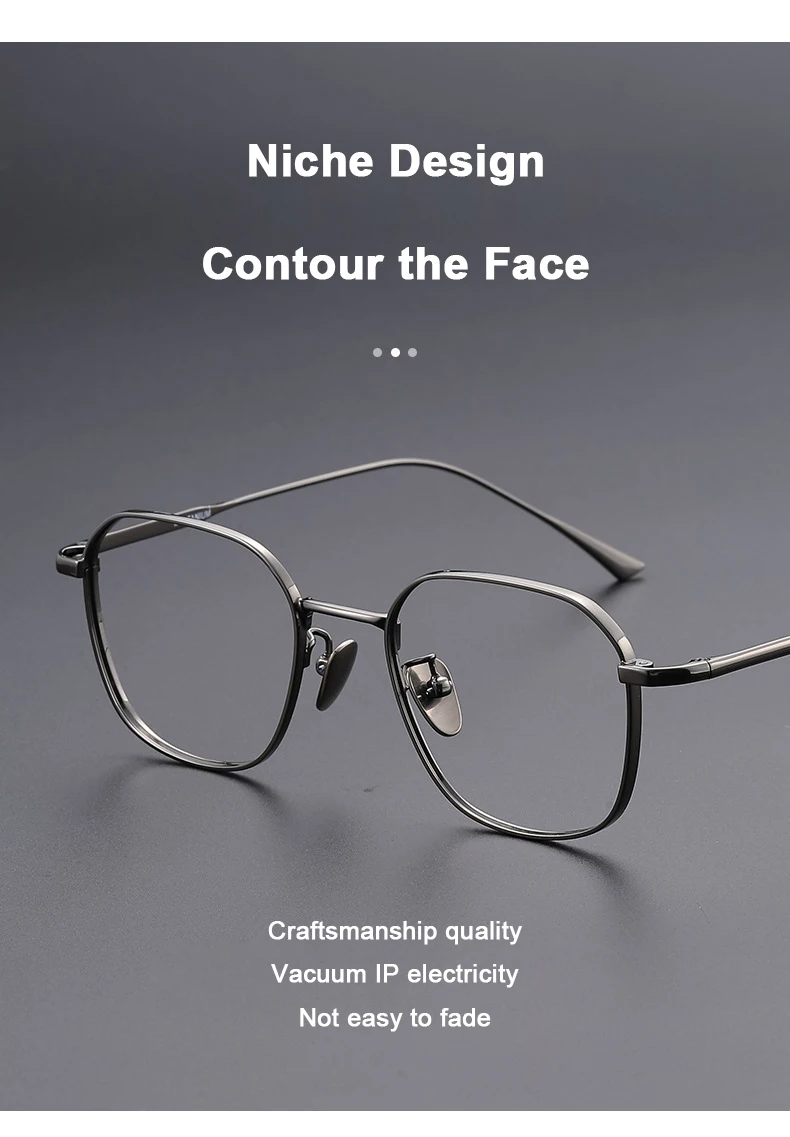 Japanische Marken-Replika Ultraleichte Reintitan Polygonale 1909 Design-Brille für Männer und Frauen Retro Business Luxus-Brillen für Koreaner – Detail 3