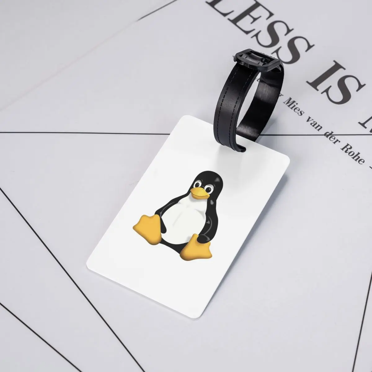 

Tux Linux Mascot Luggage Tags Suitcase Accessories Travel Baggage Boarding Tag Label Holder ID Name Address