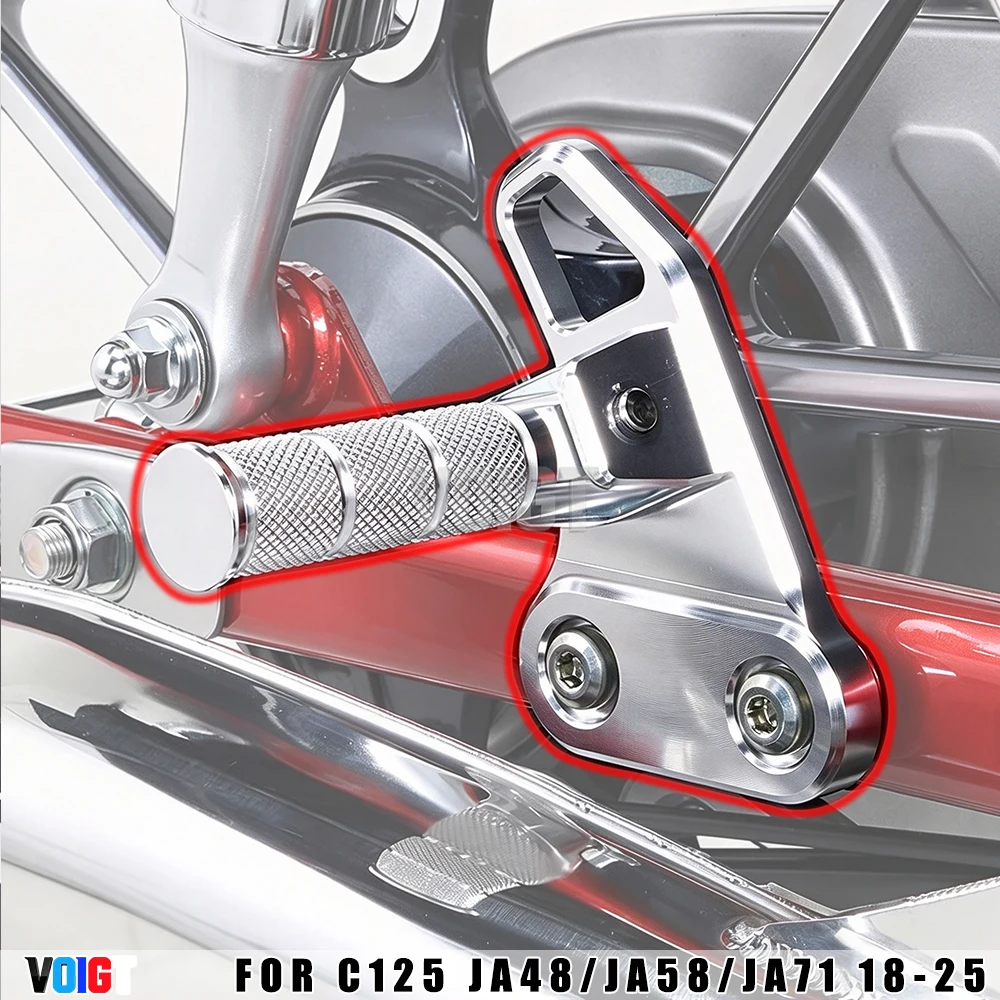 Motorcycle Rearset Passenger Footrest Pedals Fold Rest Foot Pegs Pedal Steel For Honda Super Cub C125 JA48/JA58/JA71 2018-2025