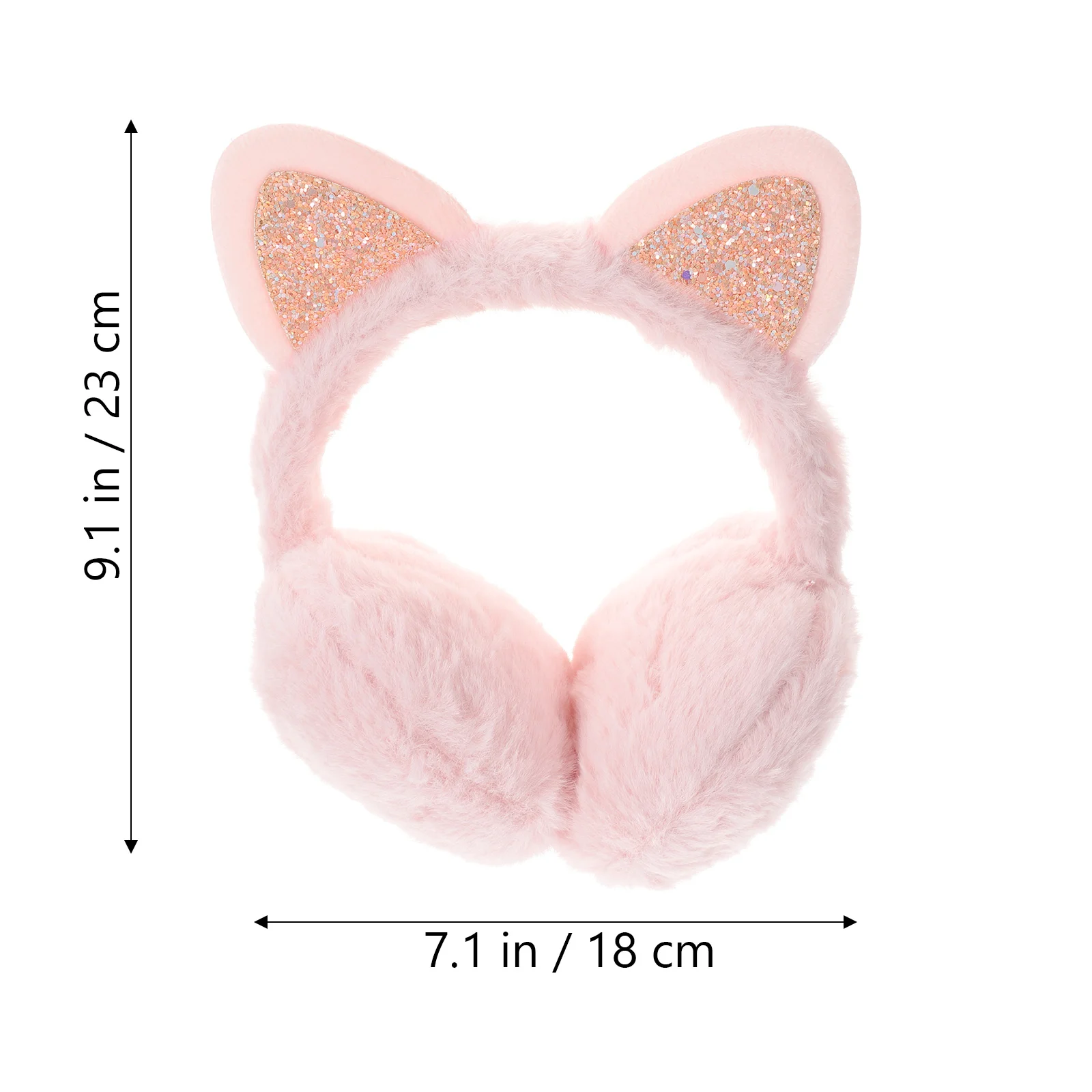 1pc à prova de frio de pelúcia dos desenhos animados orelha de gato adorável inverno orelha mais quente quente dobrável protetores de orelha para meninas vestindo rosa