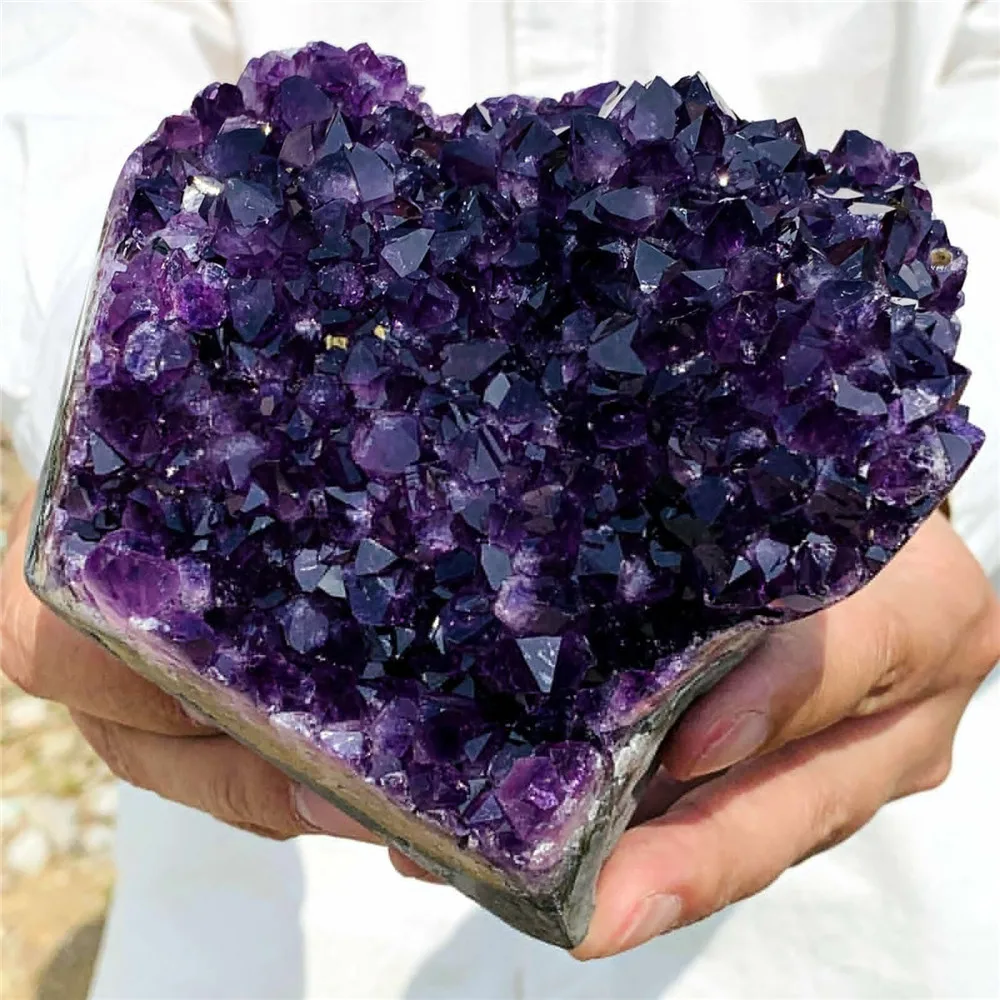 Natural Raw Amethyst Geode Purple Crystal Quartz Cluster, Dream Energy Healing Thunder Egg, Wholesale Home Decoration