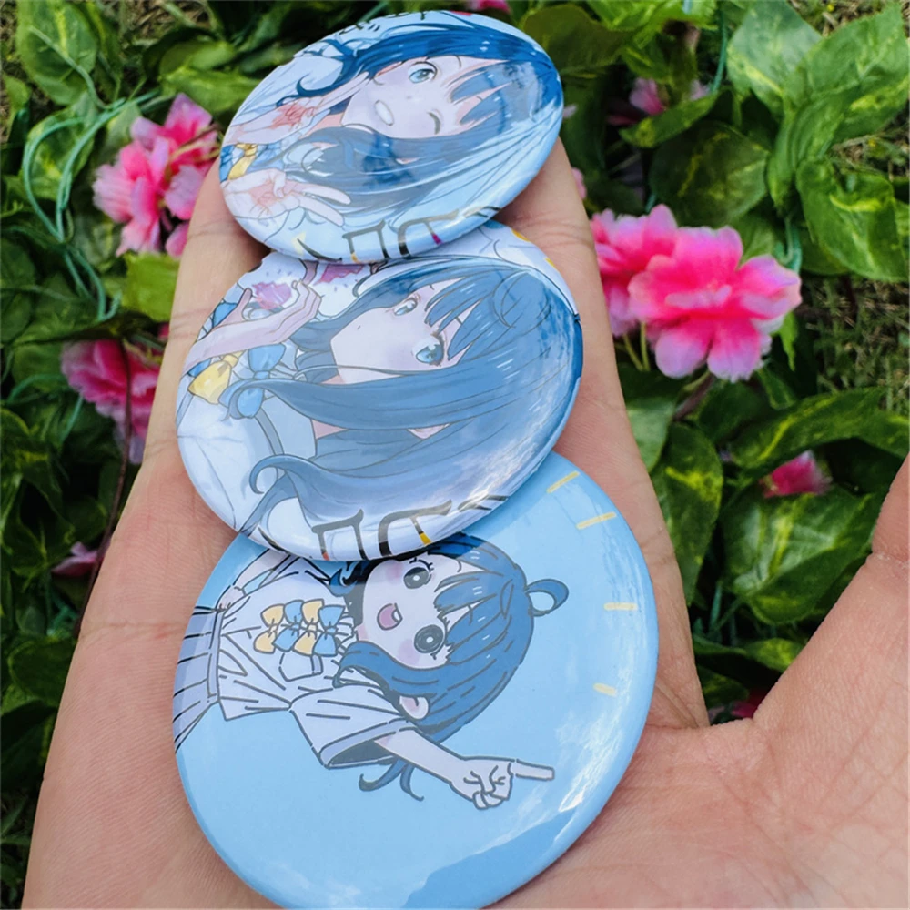 58mm Anime Makeine 너무 많은 패배 영웅 Yanami Anna 코스프레 의상 배지 핀 SPTE Tinplate 브로치 소품 선물