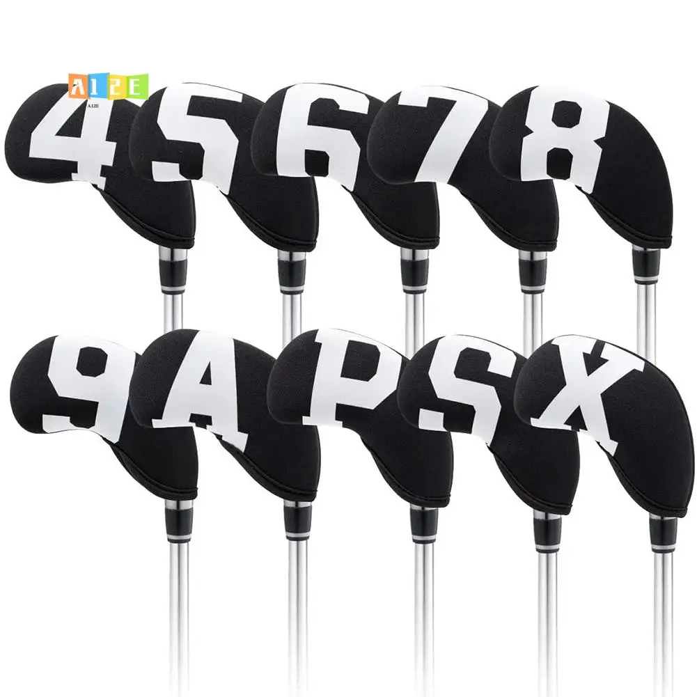 A12E-Golf Iron Covers,Neoprene Golf Iron Covers Set ,Golf Club Head Covers For Iron Club Fit All Brands Golf Iron Cover