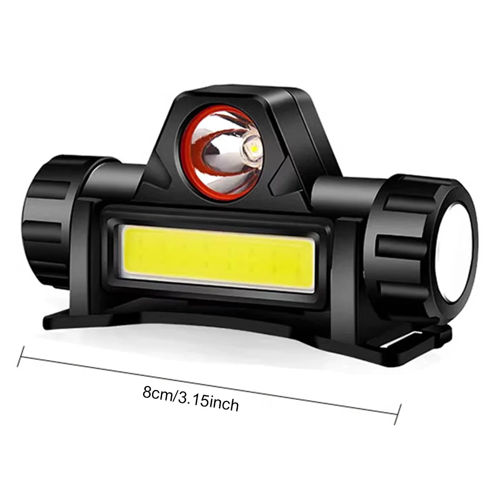 Mini LED Headlamp 2 Modes Head Flashlight USB Rechargable Powerful Head Light Super Bright Head Torch for Outdoor Camping
