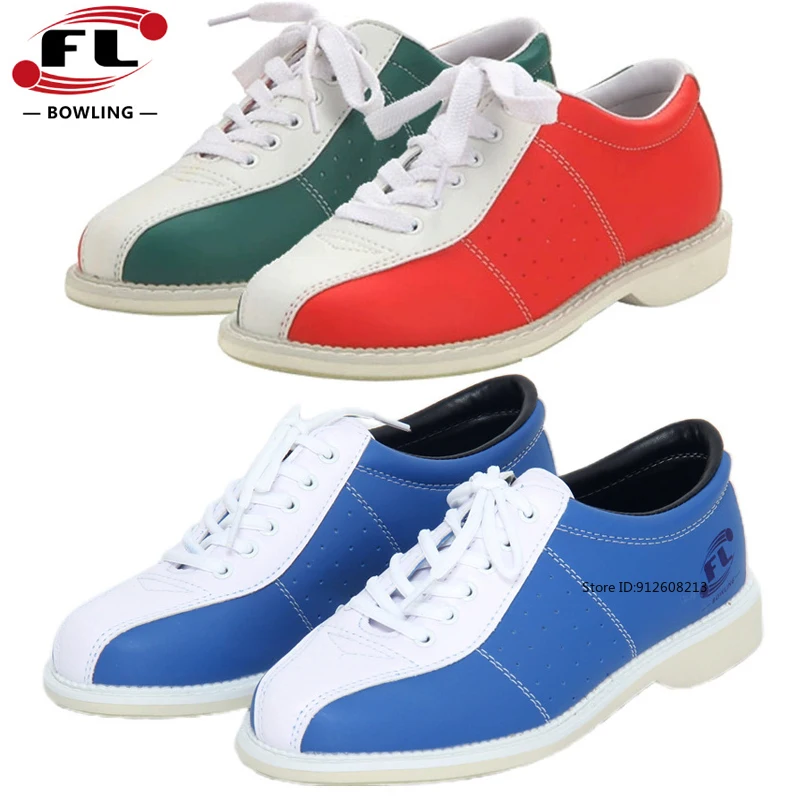FL Unisex Bowling Shoes Big Size 31-48 Women Men PU Leather Anti-skid Bowling Sneakers Breathable Sports Athletic Shoes