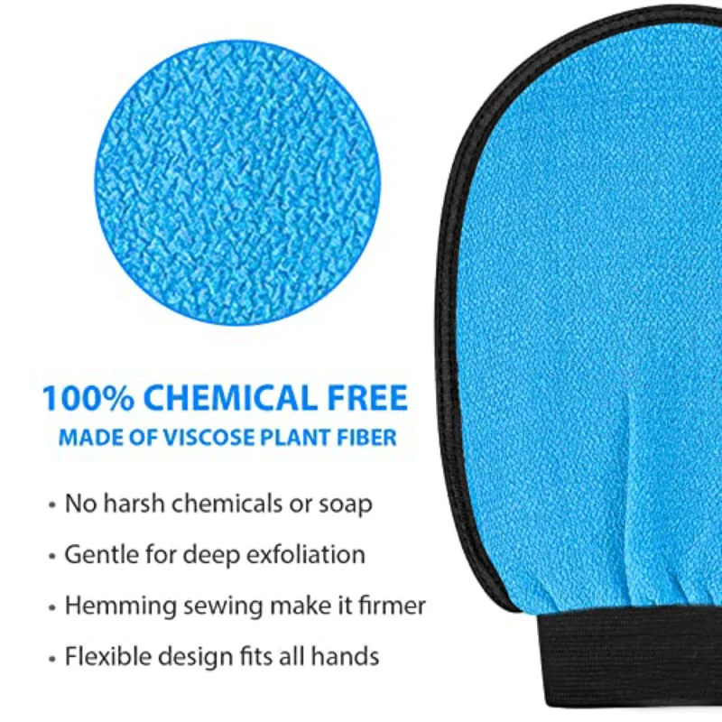 1pc Moroccan Exfoliating Glove Mitt - Dead Skin Remover for Shower Bath - Korean Body Scrubber Sponge Loofah for Women and Men