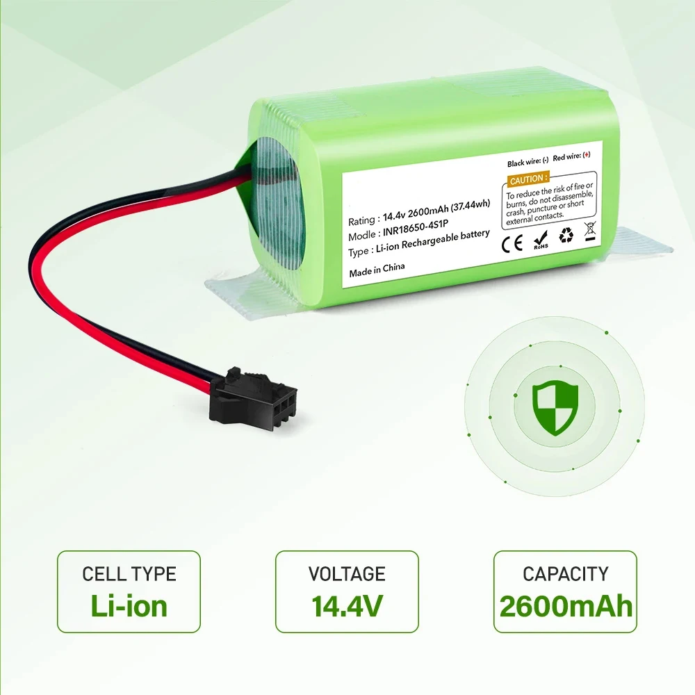 4S1P 14.4V 12800mAh Li-ion Battery for Conga Excellence 990 1090 Ecovacs Deebot N79S N79 DN622 Eufy Robovac 11 11S 12 35C X500