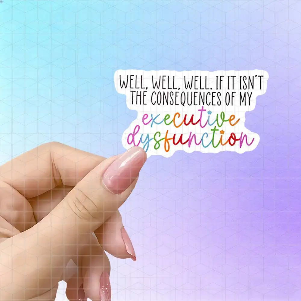 Rainbow Handwriting Executive Function Disorder Vinyl Sticker Matte Decal For Laptop Tablet Journal Motorcycle Luggage