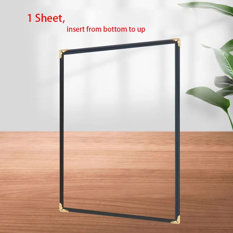 2PCS 23.5x17cm Cover For A5 14.5x21.5cm Sheet Plastic Menu Price List Transparent Display Book