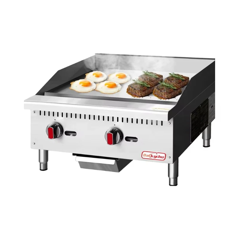 

Hot Seller 24\" Commercial Gas Griddle 60,000 BTU Flat Top Natural Gas (NG) & Propane Countertop Kitchen Equipment