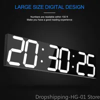 3D Big Screen Digital Timer Oversize LED Display Wall Clock 6 Digits Digital Stop Watch Remote Control Unique Alarm Clock