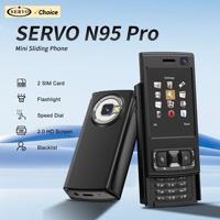 SERVO N95 PRO Slide Screen Mini Mobile Phone 2G GSM Call Recording Torch MP3/MP4 Player Blacklist FM Radio Push Screen Cellphone