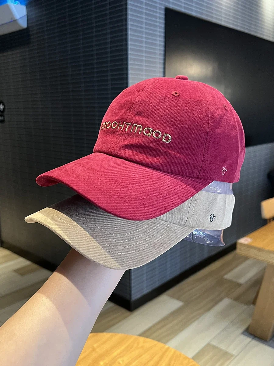 

Autumn and winter hat female alphabet embroidered baseball cap male Korean version big head circumference fashion cap