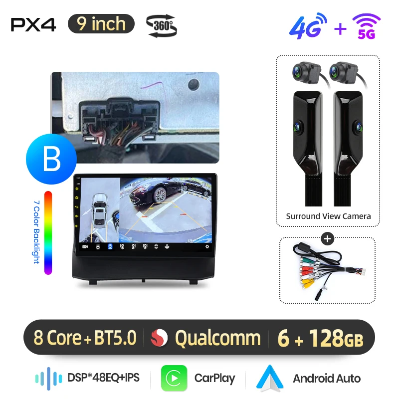 AWESAFE Draadloze CarPlay Android Auto Radio voor Ford Fiesta Mk 6 2009 2010-2013 Auto Intelligente Systemen RDS GPS FM BT DSP SWC