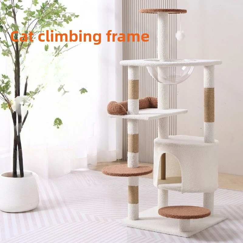 Castle cat climbing frame, cat villa, cat nest, cat tree, cat climbing pole, multi-layer cat jumping platform, cat frame