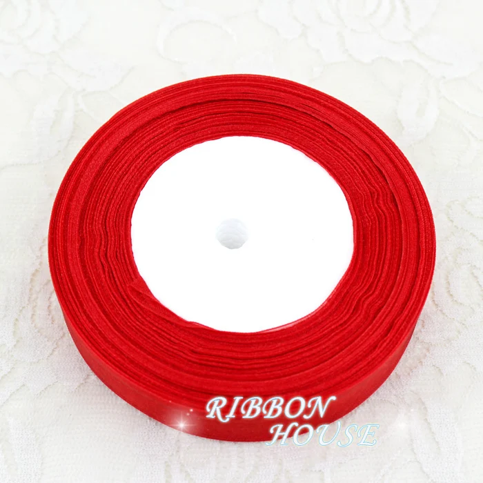 (50 yards/roll) 1/2''(12mm) wholesale red organza ribbons gift wrapping decoration Christmas ribbons