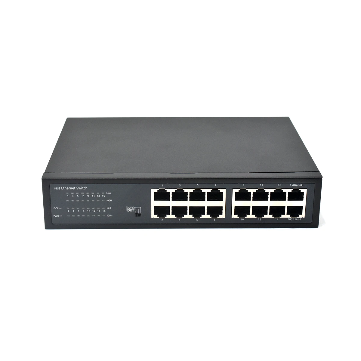 Ethernet Steel Shell Case Switch with Metal Housing, Uncontrolled Hub Network Switch, 100m, 16 Port, Hot Sale