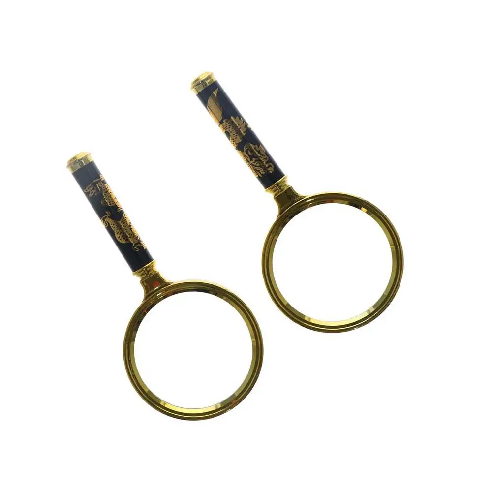 80mm 100mm For Reading Newspaper Jewelry Retro Magnifier Eye Glass Mini Microscope Optical Glass Handheld 10X Magnifying Glass