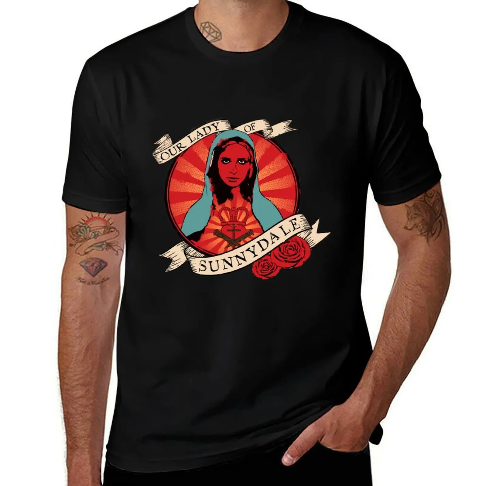 

Our Lady Of Sunnydale T-Shirt topping cotton man t-shirts oversized t shirt men