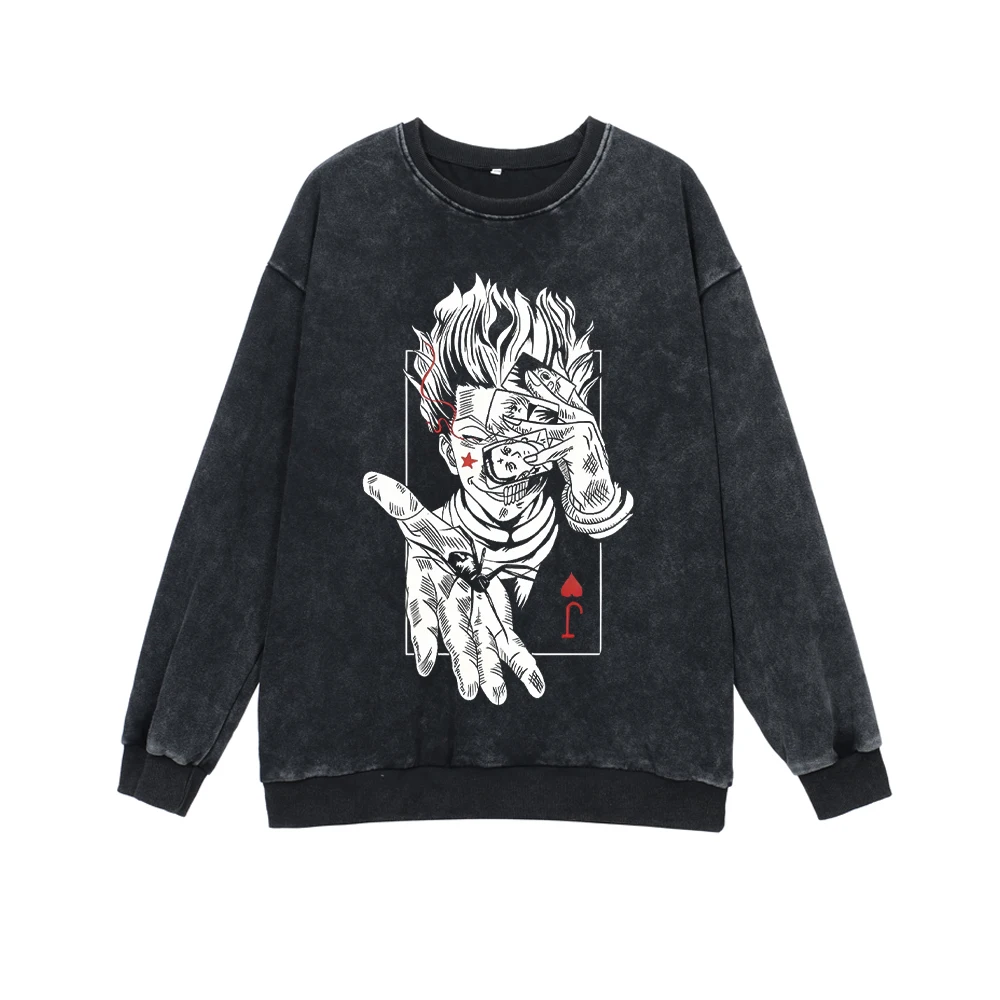 Hunter X Hunter Anime Sweatshirts 100% Cotton for Men Women Manga Tshirt Long Sleeve Gothic Harajuku Pullover Casual Streetwear