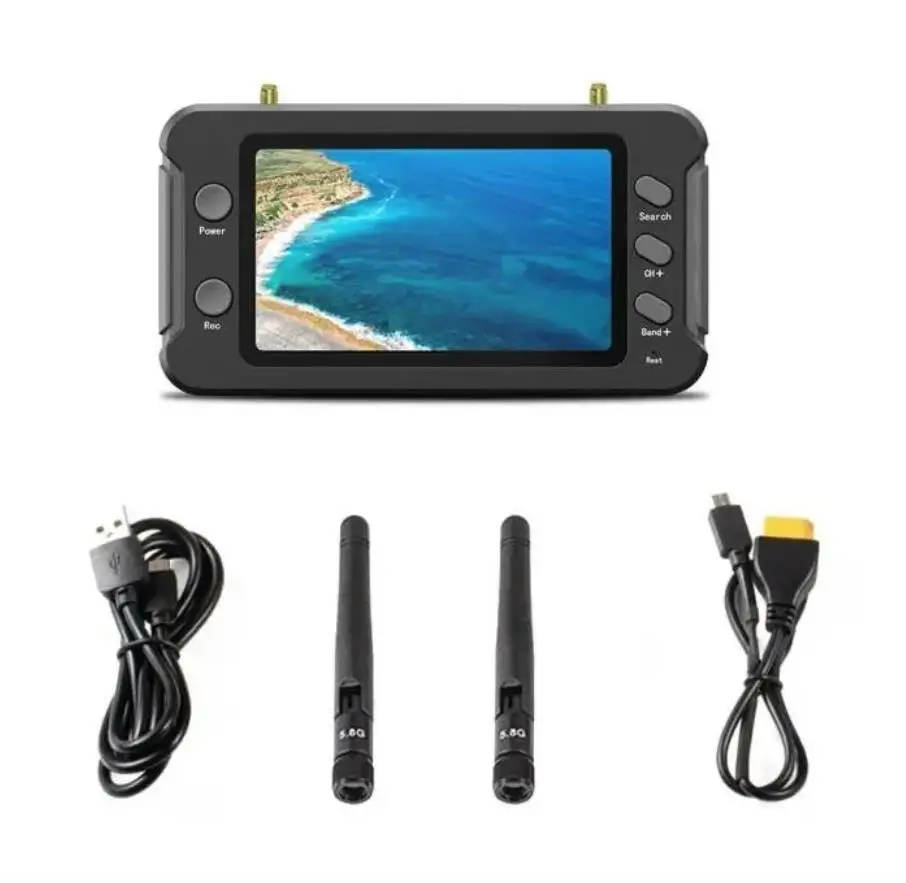 

5.8G FPV Monitor with DVR 40CH 4.3 Inch LCD Display 16:9 NTSC/PAL Auto Search Video Recording RC FPV Multicopter Transmission