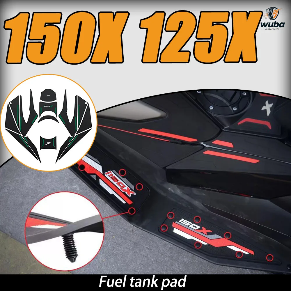For ZONTES 125X 150X scooter modification: dedicated footrest pads, fuel tank stickers, rubber anti-slip accessories.
