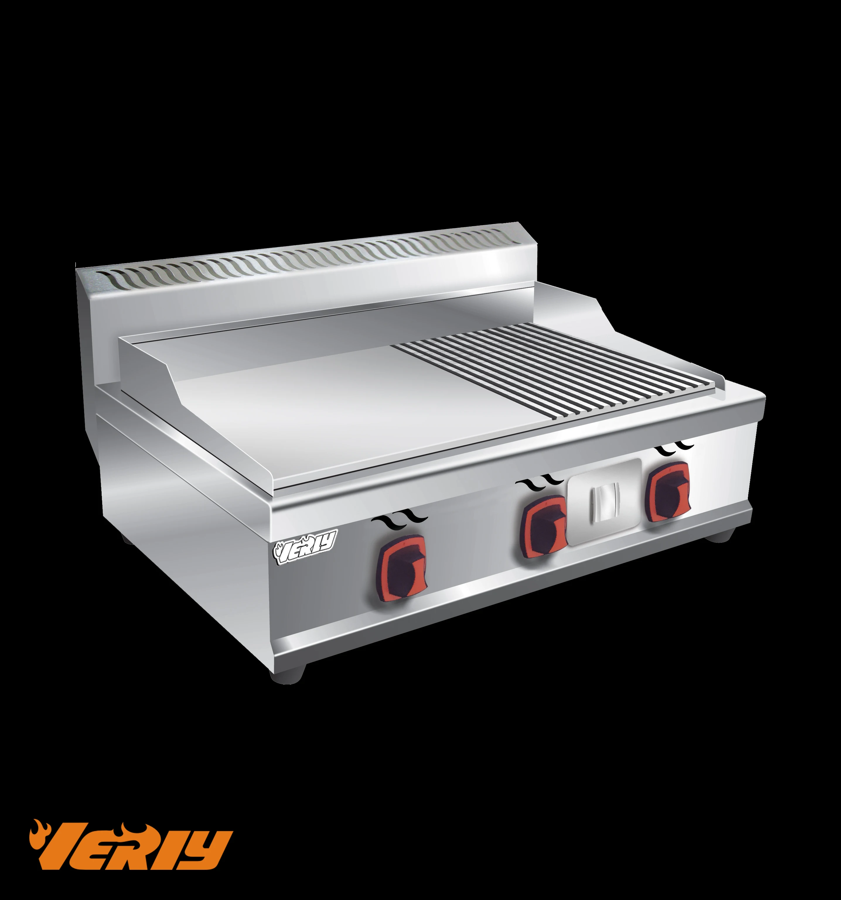Half Flat Half Grooved Gas Griddle with 3 Burner VG-722