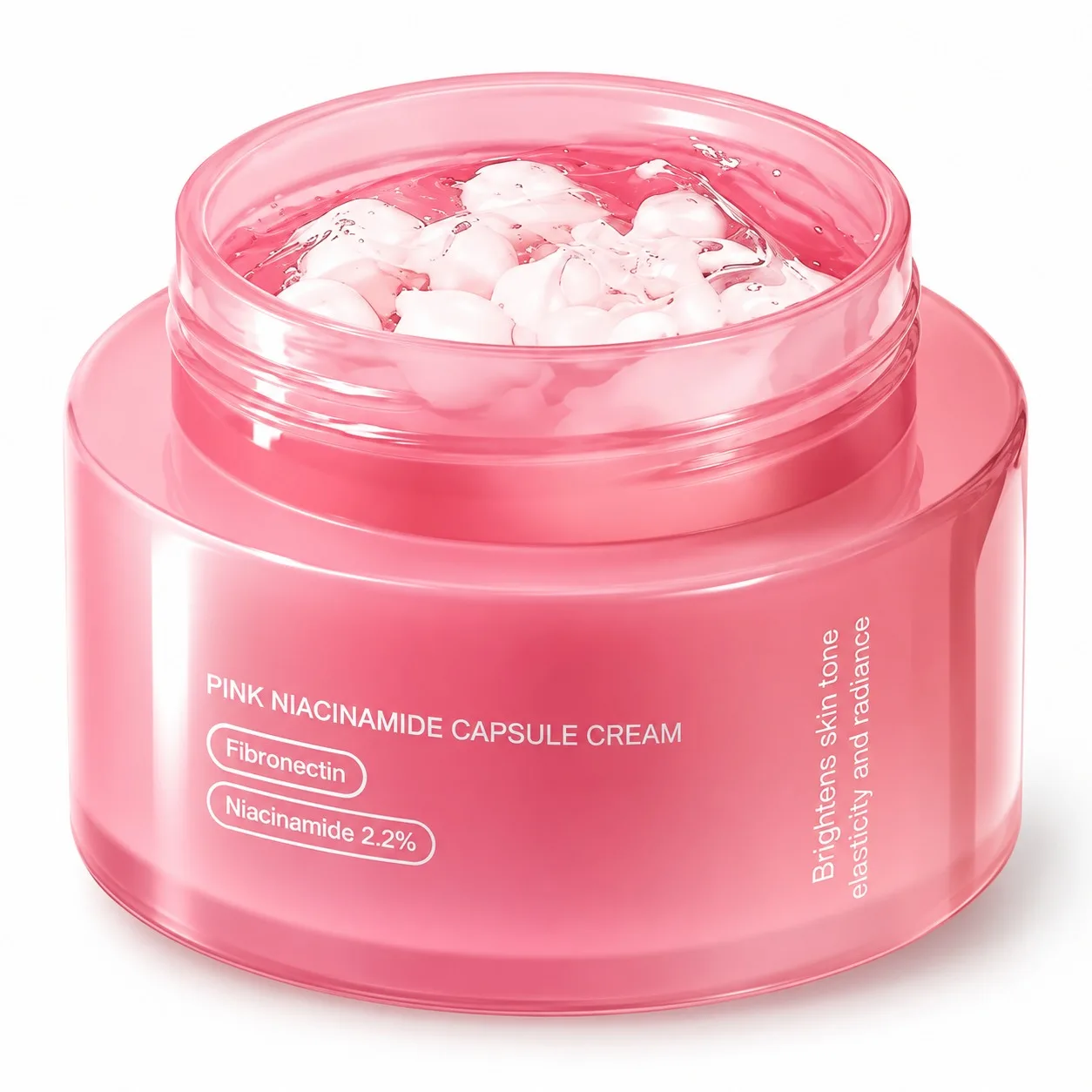 Uneven Skin Tone? Niacinamide Collagen PDRN Face Cream - Korean Pink Capsule Moisturizer, Non-Greasy Brightening Glow Care