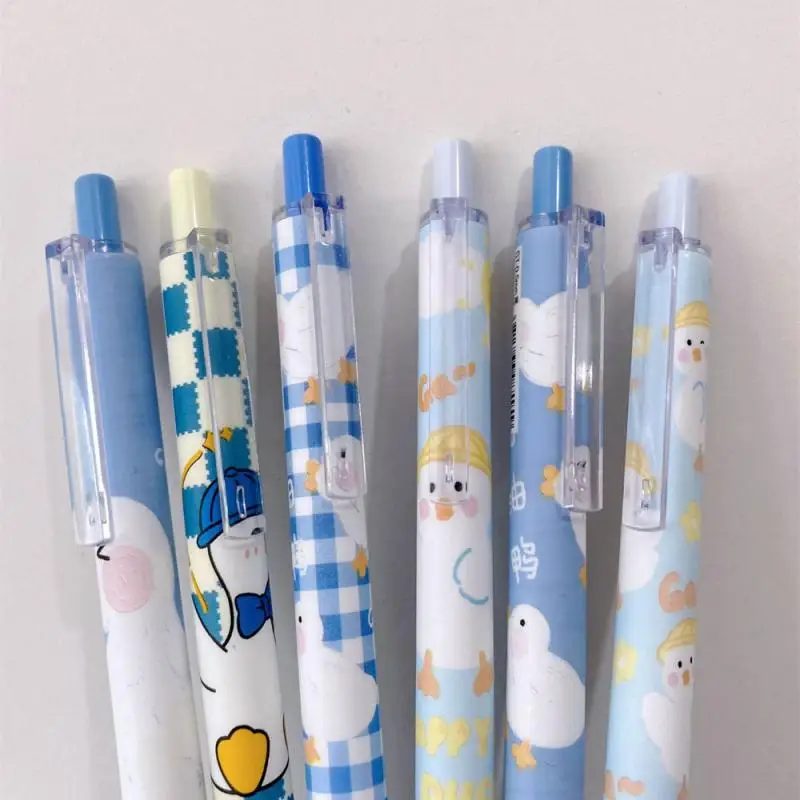 Обучающие канцелярские принадлежности, ручка с быстрой кистью, милая гелевая ручка с уткой для заправки, студенческие принадлежности для утки, нейтральная ручка, офисная черная