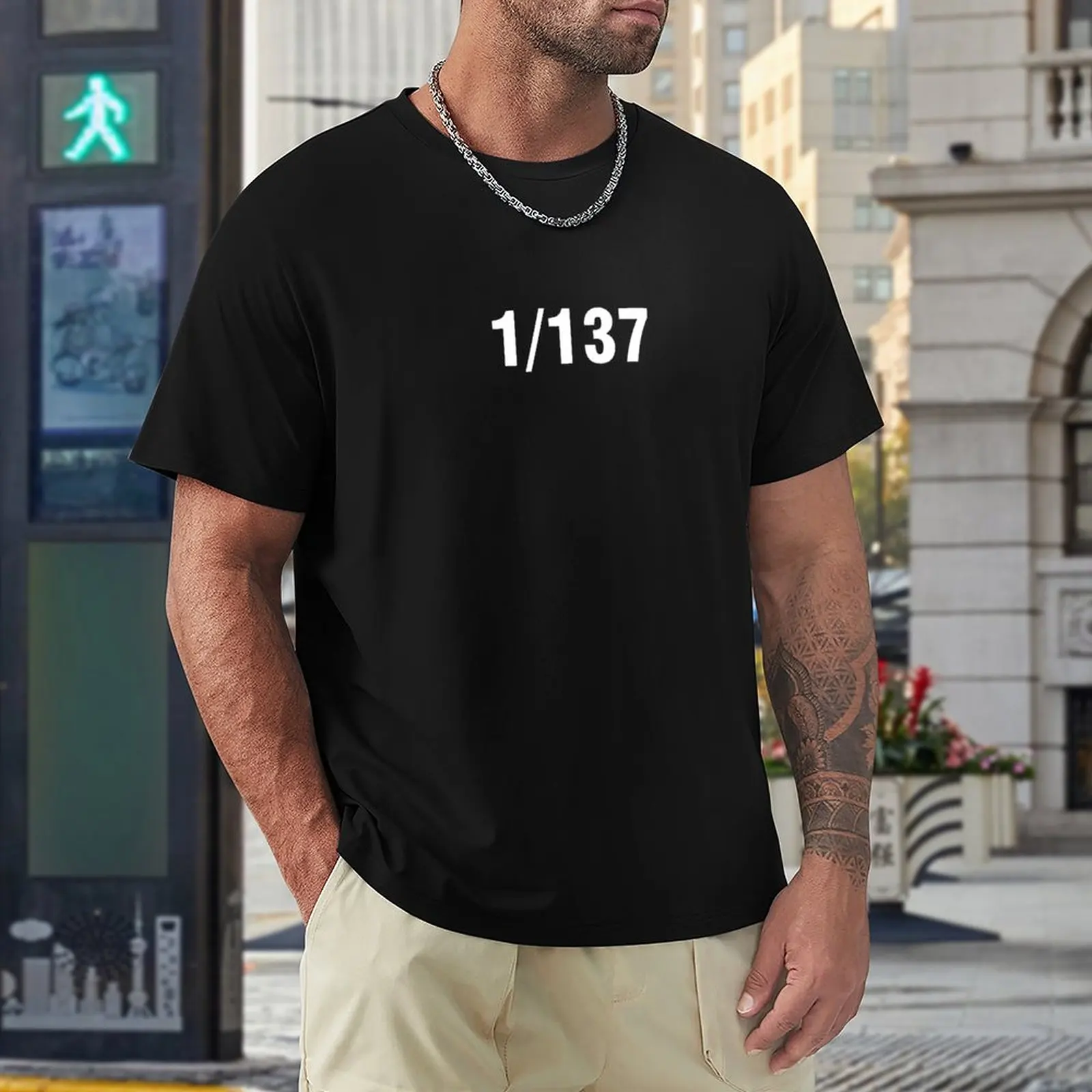 Fijne Structuur Constant 1/137 T-Shirt T-Shirt Korte T-Shirt Sweatshirts Overhemden Grafische T-Shirts Voor Mannen Katoen