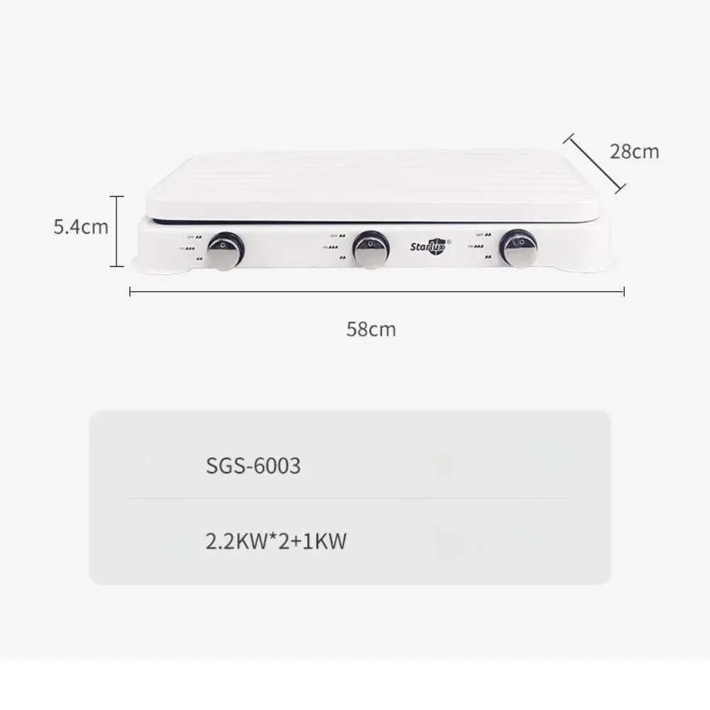 موقد غاز أنبوبي مدمج 3 شعلات - لا حاجة إلى تركيب، نطاق طهي منزلي سهل الاستخدام للنزهات الخارجية المحمولة