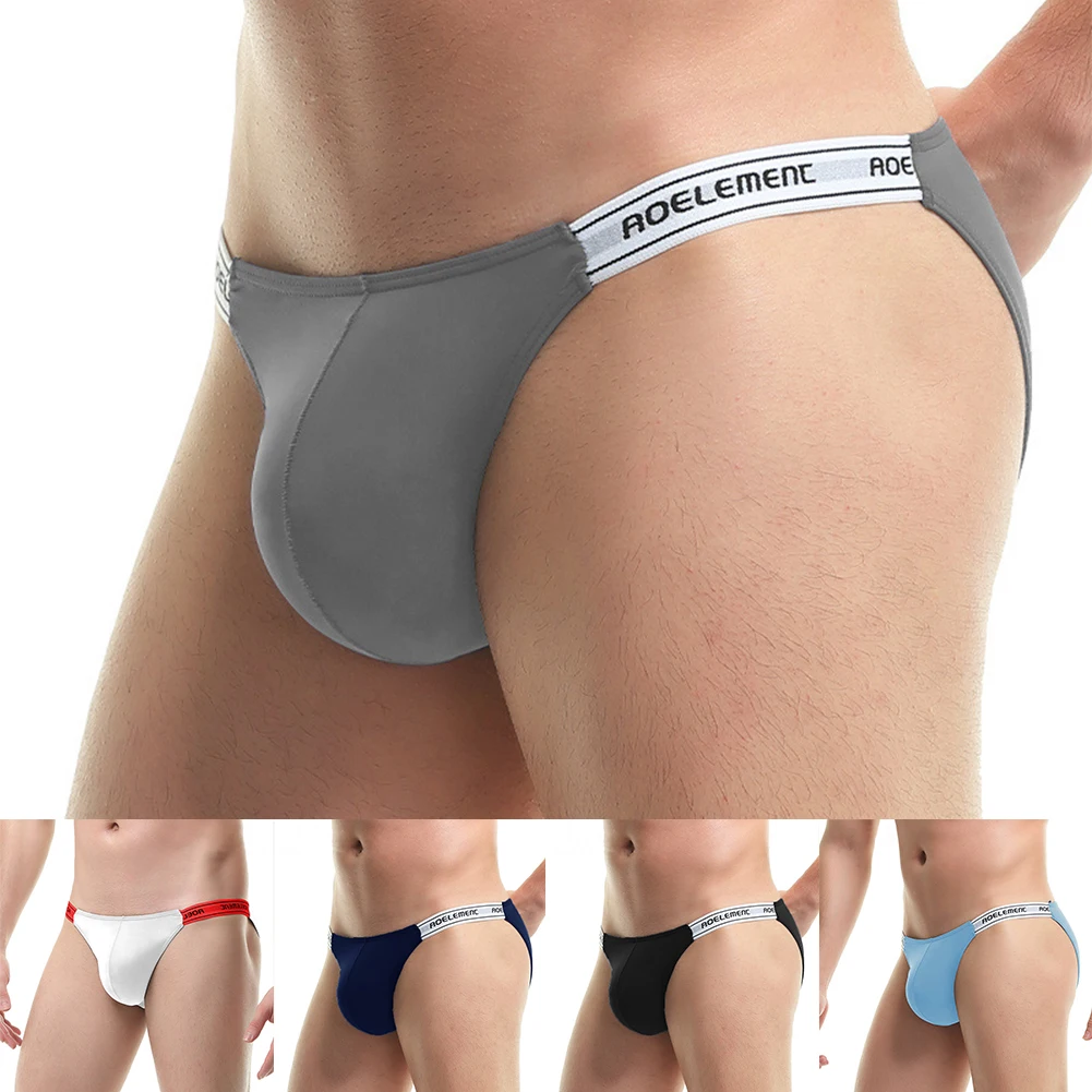 الرجال مثير الحرير الجليد ملخصات منخفضة الارتفاع الملابس الداخلية تنفس U-محدب الحقيبة السروال السراويل سلس الملابس الداخلية الذكور سراويل مرنة