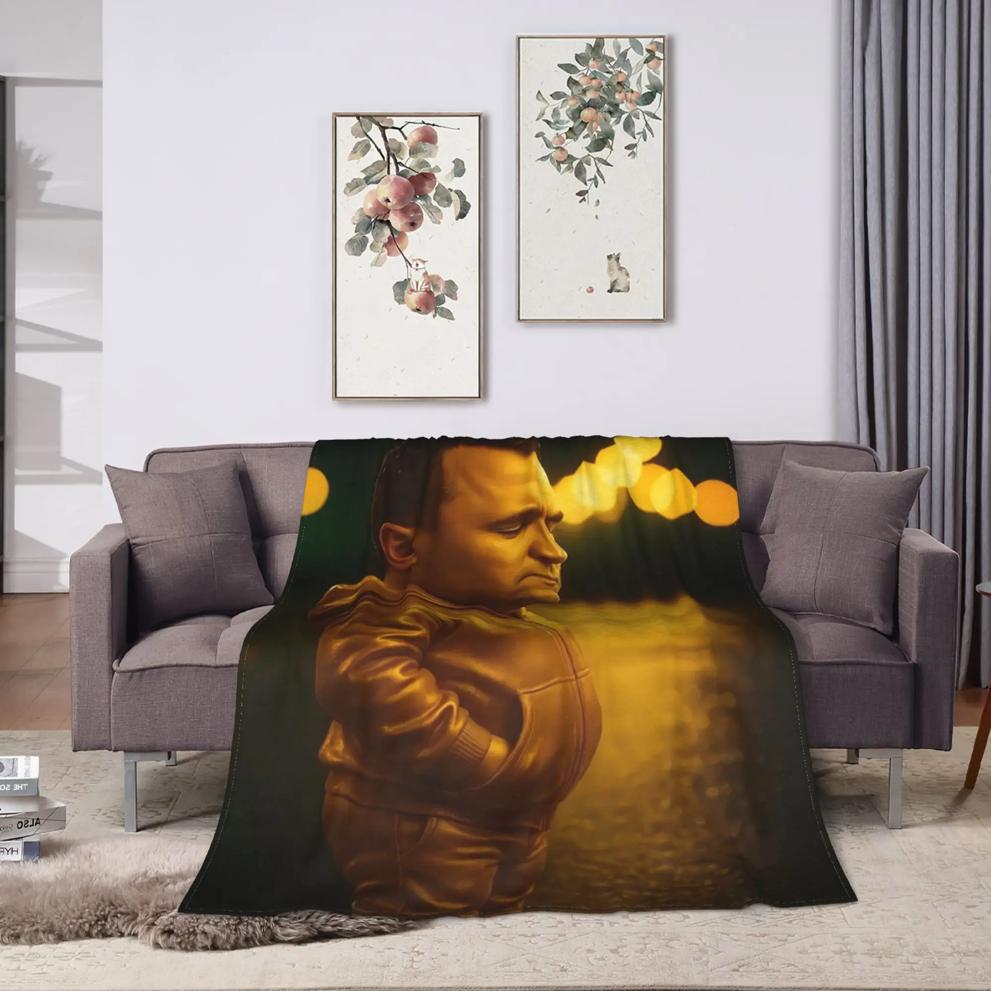 Charlie Kirk Red Tung Funny Brainrot Meme Blanket Camping Flannel Throw Blanket For Home Decor Warm Soft Bedspread Birthday Gift