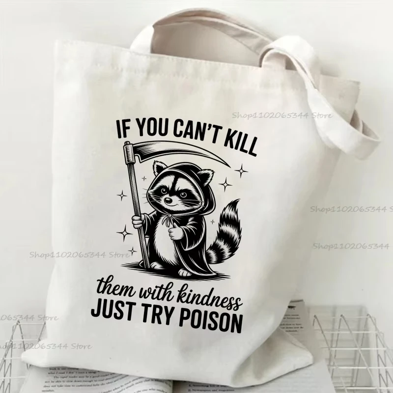 

Cool Raccoon "On My Way to Making Some Bad Decisions" Printed Handbag Humorous Satirical Animal Casual Shoulder Bag Neutral