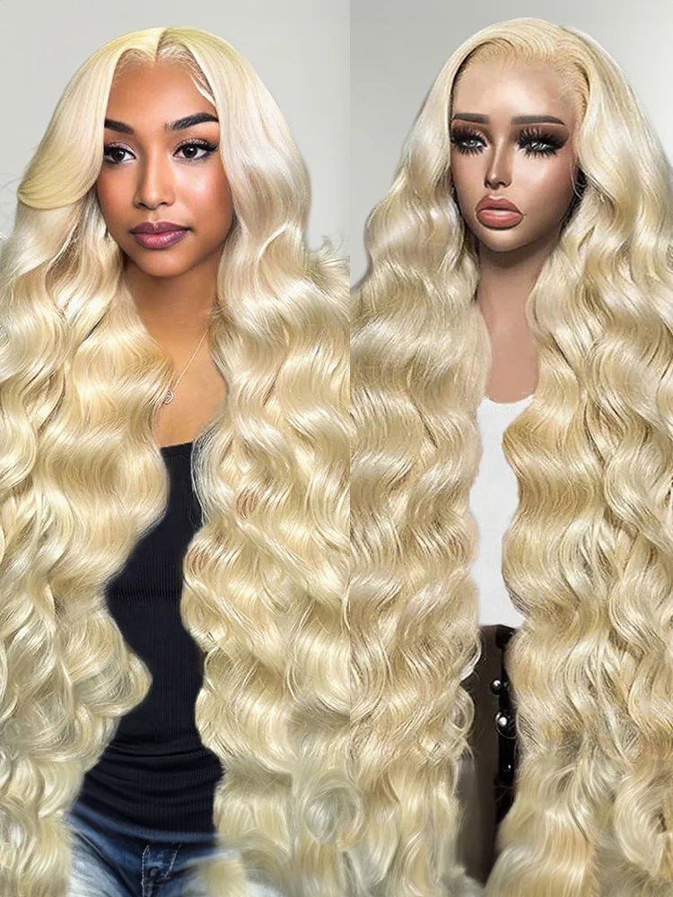 

40-дюймовый медовый блондин 613 объемная волна 13x6 прозрачный HD парик фронта шнурка бразильские человеческие волосы 300% плотность предварительно выщипанные для женщин
