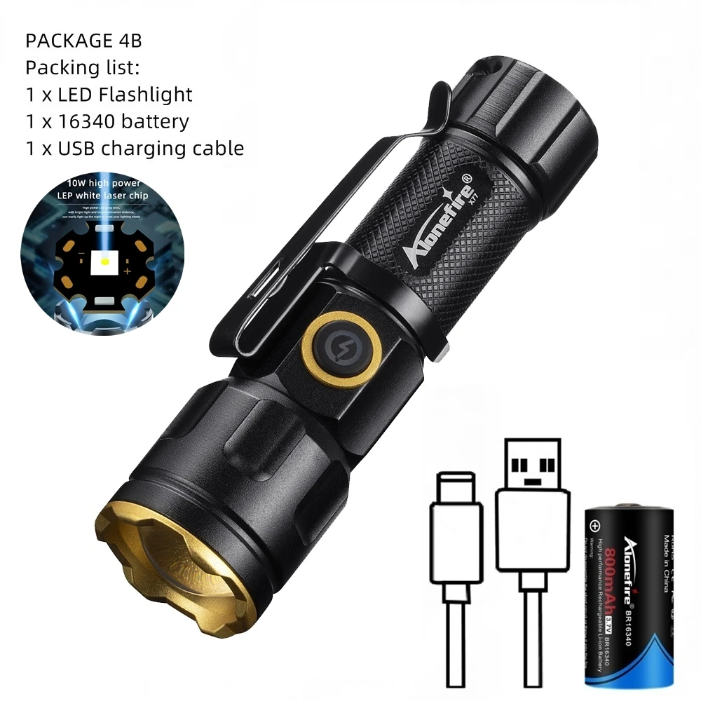Zoom-Weißlicht-Taschenlampe, Mini, wiederaufladbar, tragbar, für Kinder, Damen, Rucksack, Tasche, Zuhause, Outdoor, Magnet, Arbeit, Notfall