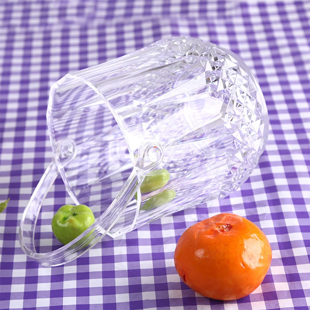 

2Pcs Ice Bucket Plastic Transparent Square Shape High 13cm Cooler for Red Wine Beer Bar Kitchen Bucket